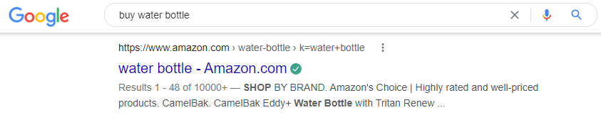 botella de agua de amazon serp